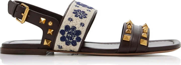 Embroidered Leather SandalsGaravani