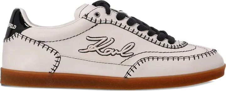 Embroidered Leather Sneakers