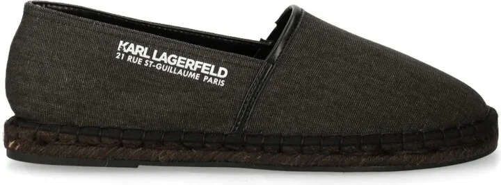 Embroidered Logo Denim Espadrilles