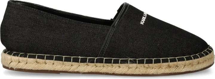 Embroidered Logo Denim Espadrilles