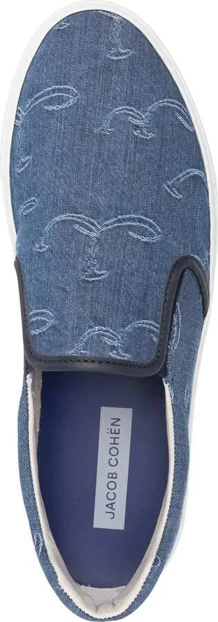 Embroidered-Logo Denim Sneakers - Image 4