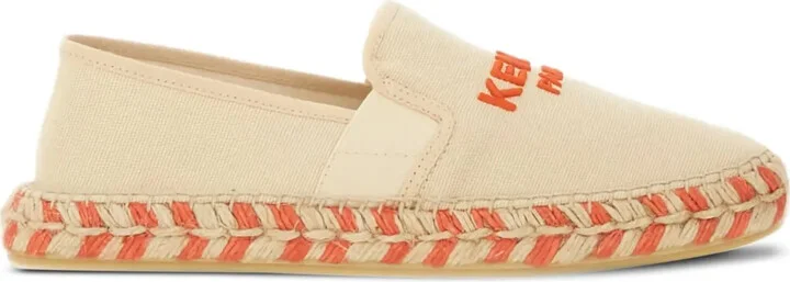 Embroidered-Logo Espadrille Flats