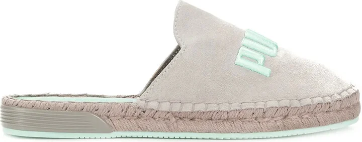 Embroidered Logo Flat Espadrilles