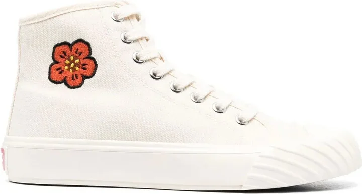 Embroidered-Logo High-Top Sneakers