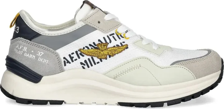 Embroidered-Logo Lace-Up Sneakers