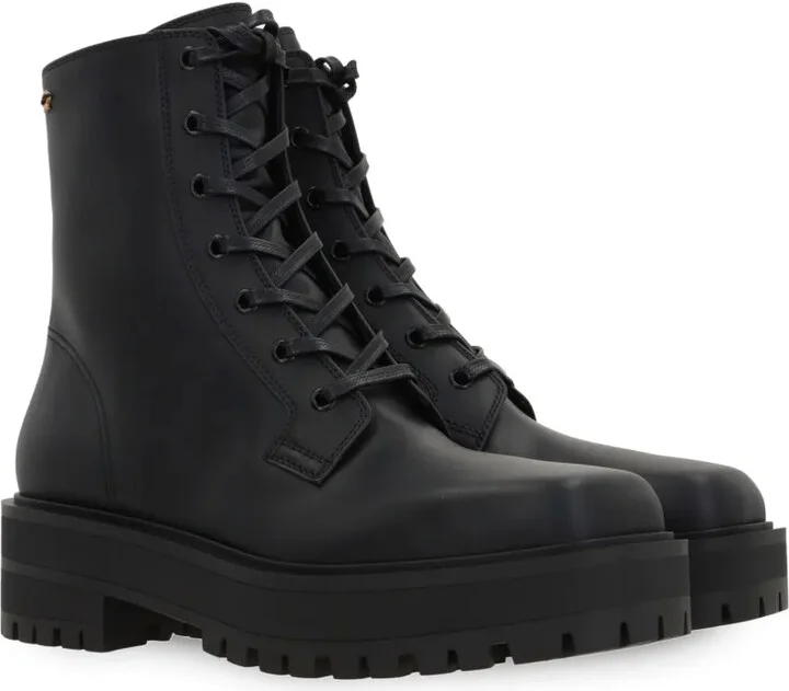 Embroidered-Logo Leather Boots - Image 2