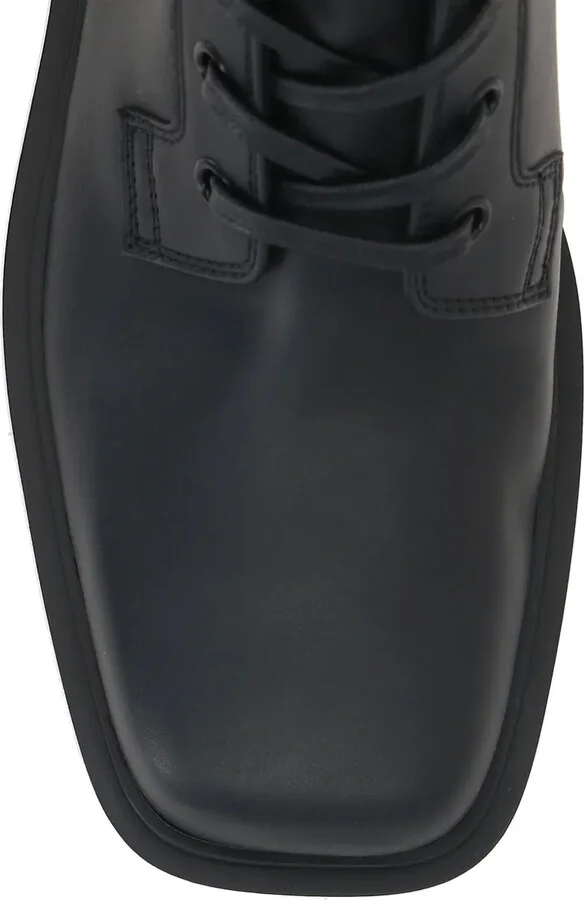 Embroidered-Logo Leather Boots - Image 4