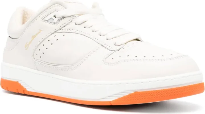 Embroidered-Logo Leather Low-Top Sneakers - Image 2