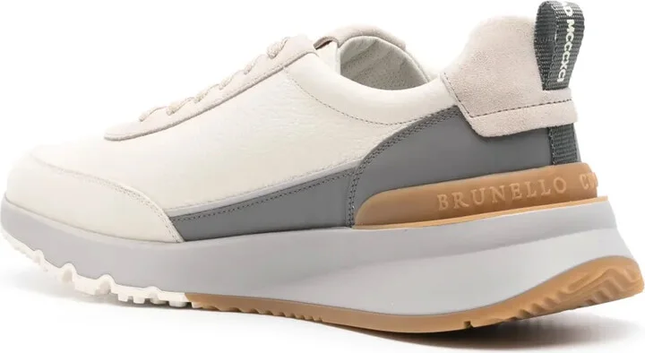 Embroidered-Logo Leather Sneakers - Image 3
