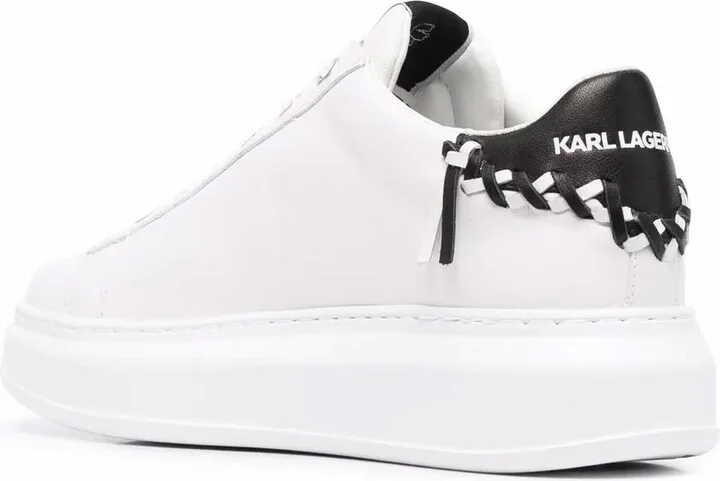 Embroidered-Logo Leather Sneakers - Image 3