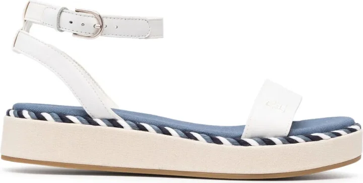 Embroidered-Logo Platform Sandals