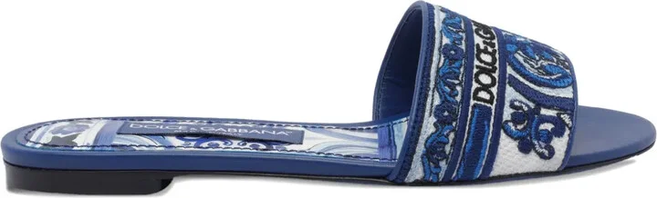 Embroidered-Logo Sandals
