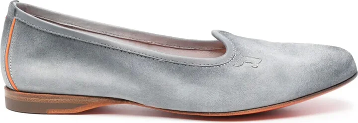 Embroidered-Logo Suede Slippers
