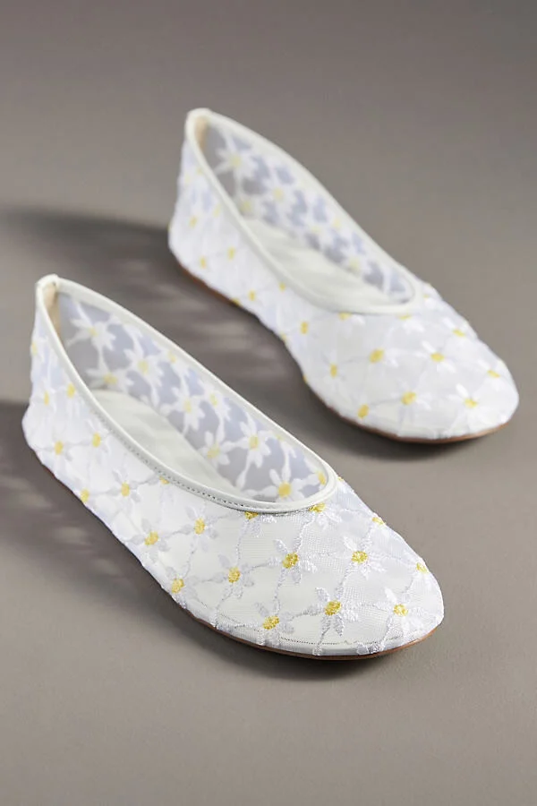Embroidered Mesh Flats - Image 2