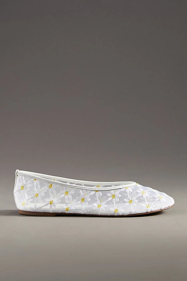 Embroidered Mesh Flats