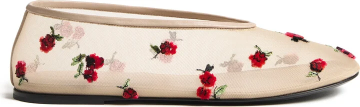 Embroidered Mesh Flats