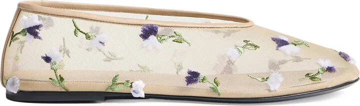 Embroidered Mesh Flats