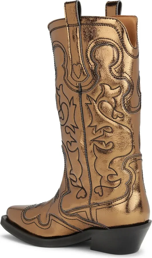 embroidered metallic-effect Western boots - Image 3