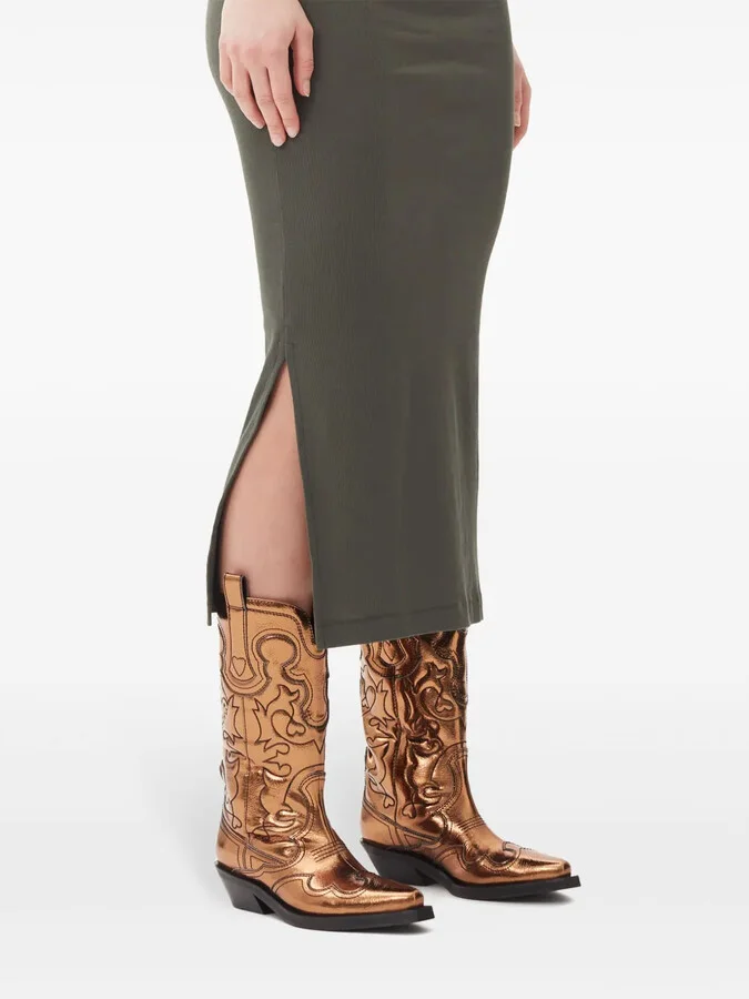 embroidered metallic-effect Western boots - Image 4