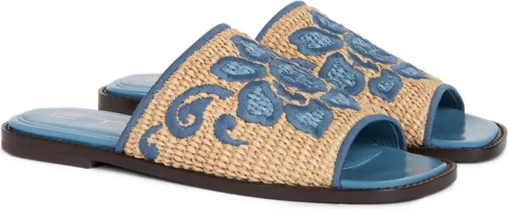 Embroidered Raffia Slides - Image 2