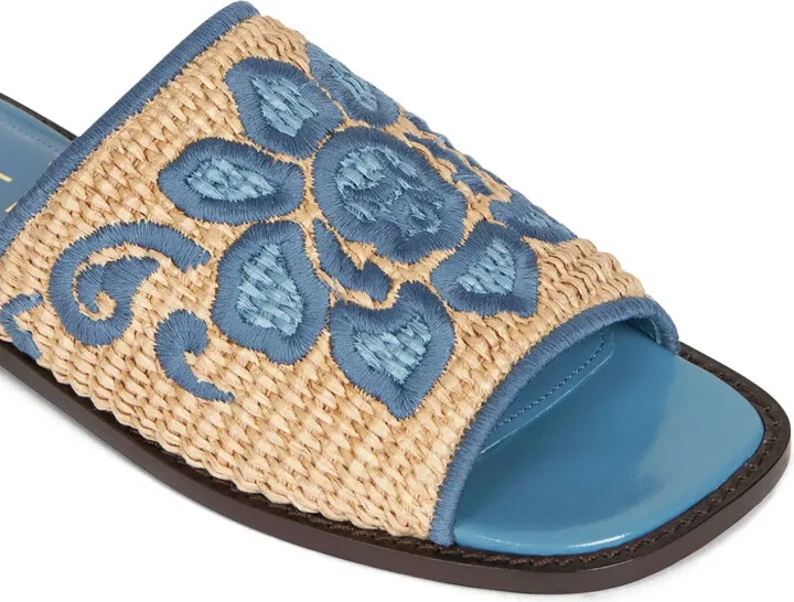 Embroidered Raffia Slides - Image 4