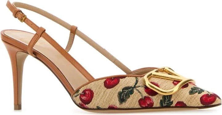 Embroidered Raffia Vlogo Signature Pumps - Image 2