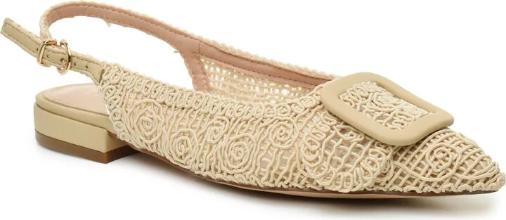 Embroidered Slingback Flat