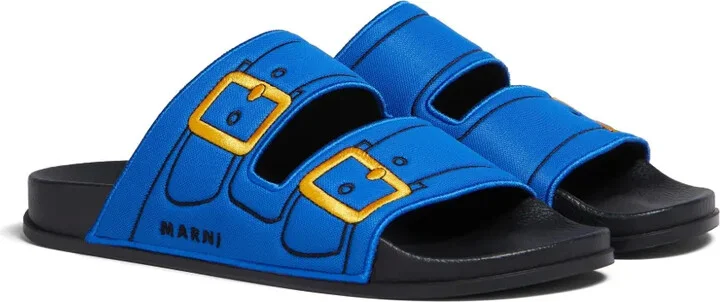 Embroidered Slip-On Slides - Image 2