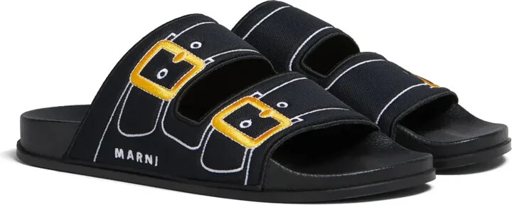 Embroidered Slip-On Slides - Image 2