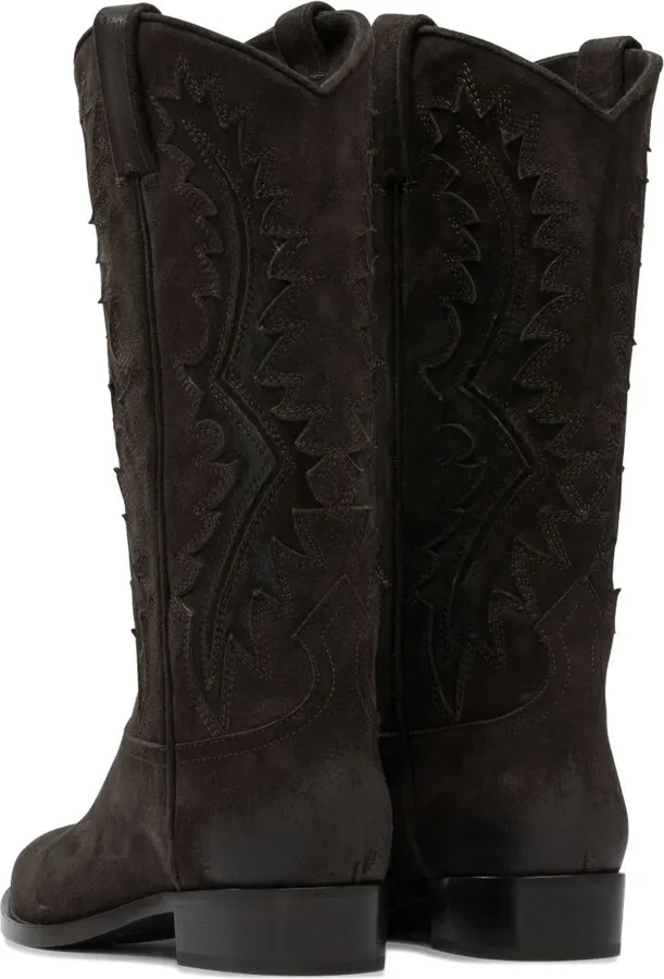 Embroidered Suede Boots - Image 3