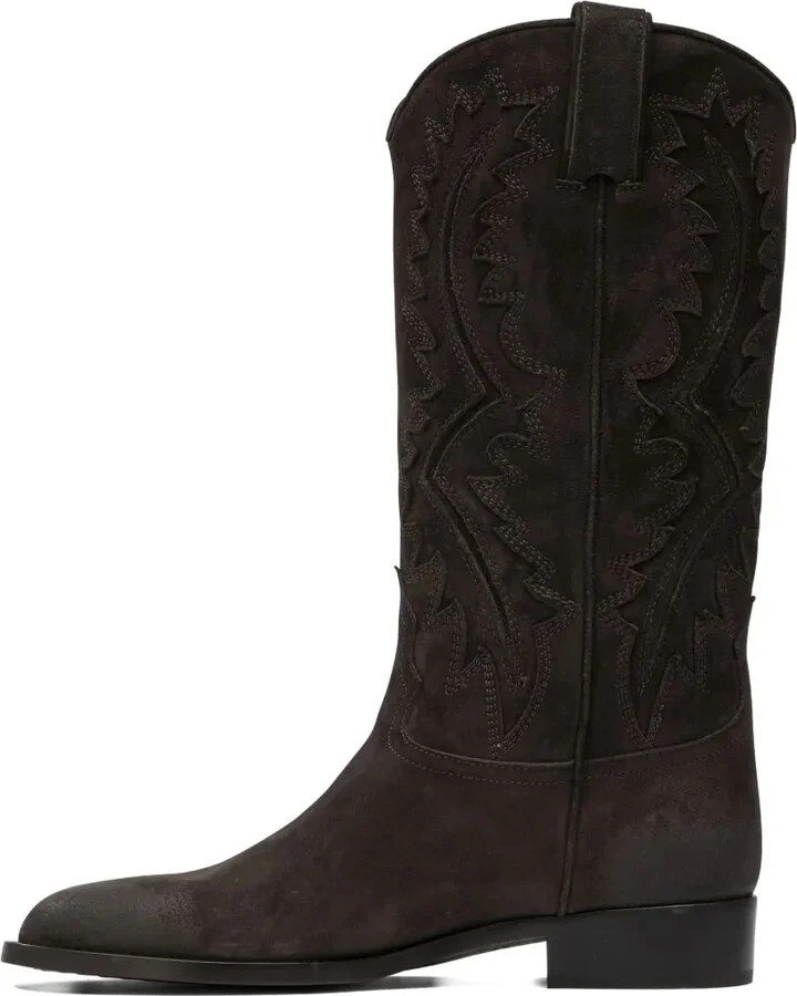Embroidered Suede Boots - Image 4