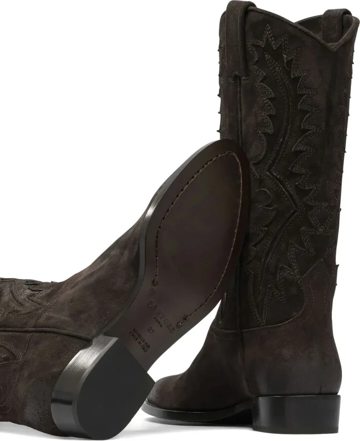 Embroidered Suede Boots - Image 5