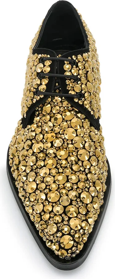 Embroidered Suede Derby Shoes - Image 4