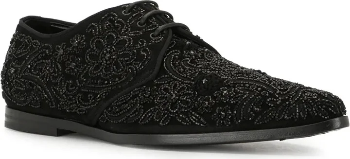 Embroidered Suede Derby Shoes - Image 2