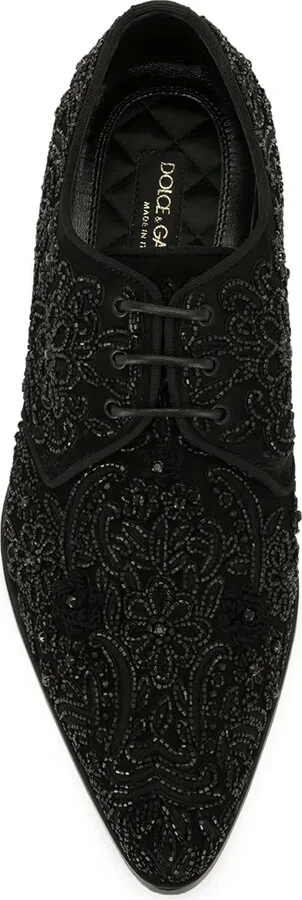 Embroidered Suede Derby Shoes - Image 4