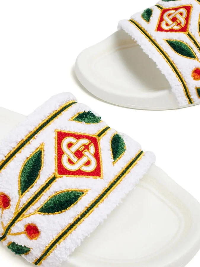 Embroidered Terry Slides - Image 2