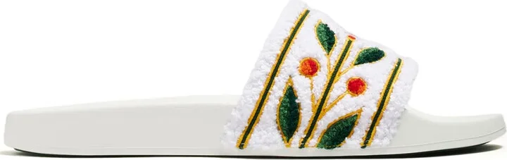 Embroidered Terry Slides