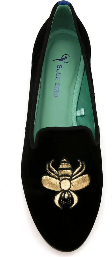 embroidered velvet Bugs loafers - Image 4