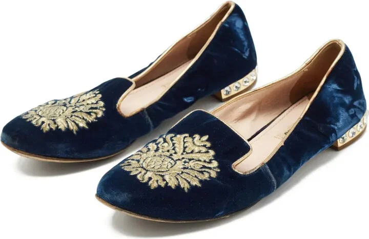 Embroidered Velvet Loafers - Image 2