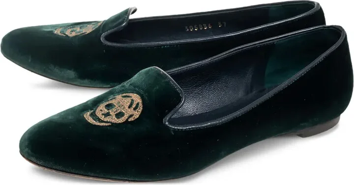 Embroidered Velvet Loafers - Image 3