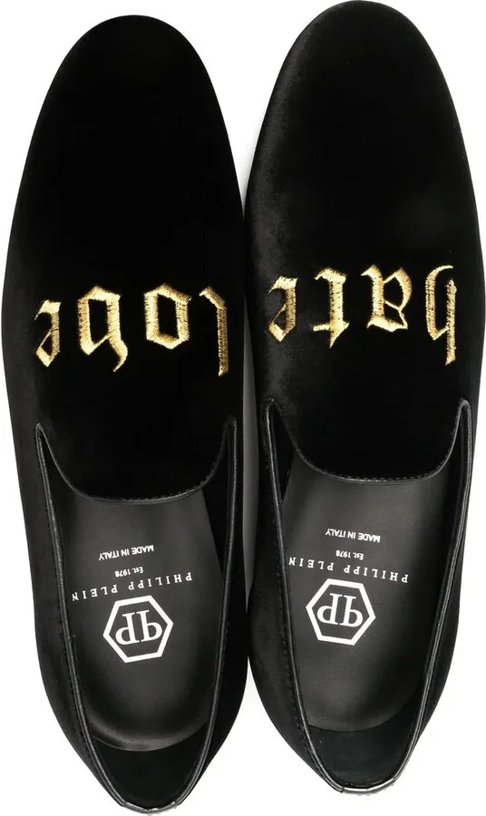 Embroidered Velvet Loafers - Image 4