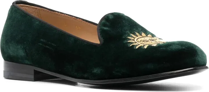 Embroidered Velvet Loafers - Image 2