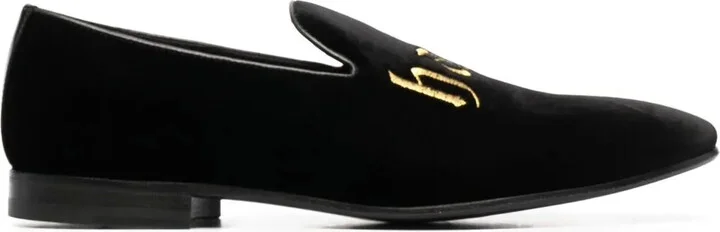 Embroidered Velvet Loafers