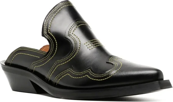 Embroidered Western Mules - Image 2