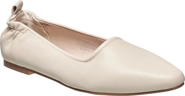 Emee Womens Ruched Faux Leather Ballet Flats