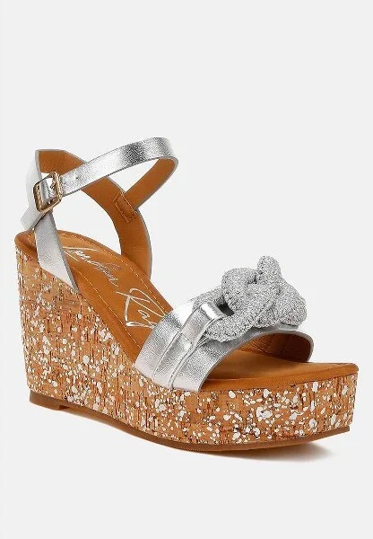 Emelda Chain Link Detail Wedge Sandals Women - Image 2