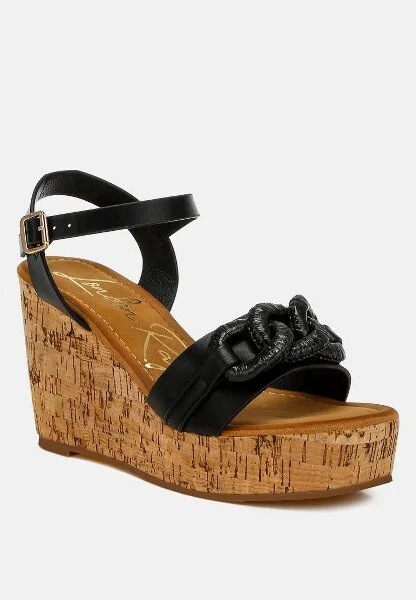 Emelda Chain Link Detail Wedge Sandals Women - Image 3