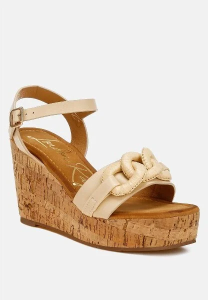Emelda Chain Link Detail Wedge Sandals Women - Image 5