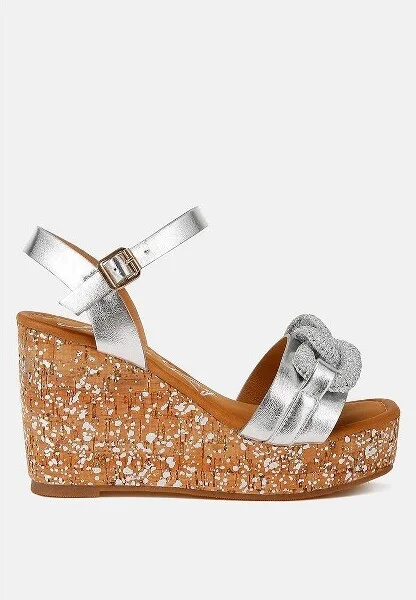 Emelda Chain Link Detail Wedge Sandals Women