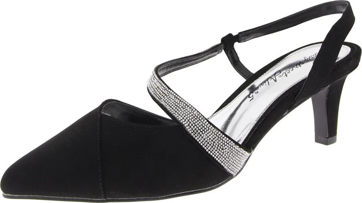 Emerald Womens Faux Leather Pointed Toe Slingback Heels
